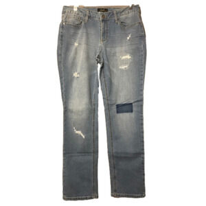 Earl Jean Distressed Mid Rise Boyfriend Jeans